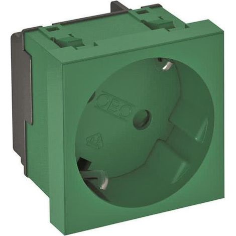 OBO Bettermann Enchufe 33°, 1-gang contacto de protección 250V, 10/16A policarbonato verde menta RAL 6029, 6120077