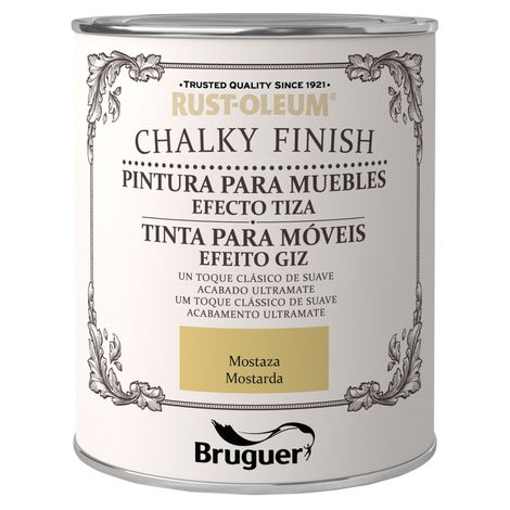 Rust-Oleum Bruguer Chalky Finish pintura para muebles Mostaza 750 ml