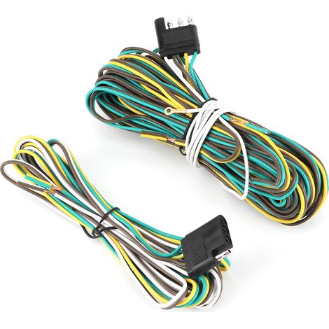 Rallonge de faisceau électrique pour remorque 36FT 8,5+2,4m 4 fils 4 broches avec connecteurs mâle et femelle, kit de câblage universel (1/5)