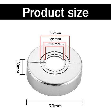 4 Pièces Cache Tuyau Radiateur, Argent Matériau ABS Rosace Robinet, Rosace Radiateur Détachable, Diamètre du Trou Réglable, pour Décoration de Robinet de Douche, Robinets, Radiateurs (1/4)