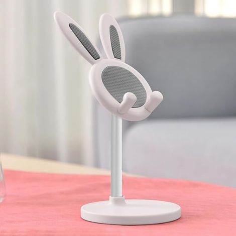 Handyhalterung für den Schreibtisch, niedliche, verstellbare Handyhalterung mit rutschfester Unterlage, ohrförmiger Ständer (1/4)