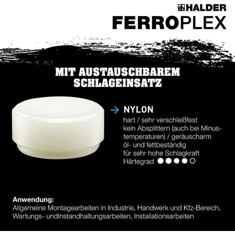 Halder FERROPLEX Kombi-Hammer 2 in 1 Stahlrohrstiel 800 g Ø 50mm 3677.035 (1/5)