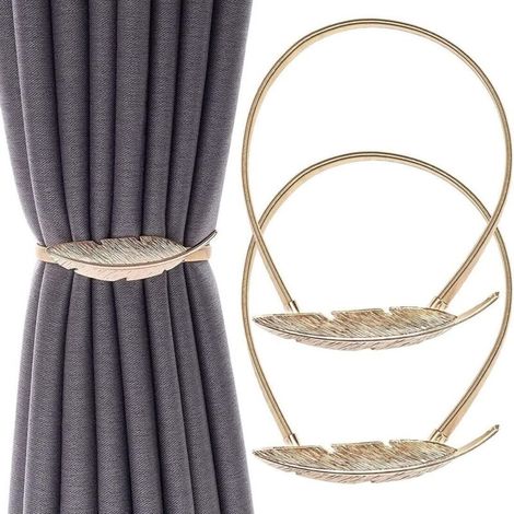 (Piuma d'oro) Set di 2 fermatende, chiusure decorative regolabili in lega, fibbia a clip (1/4)