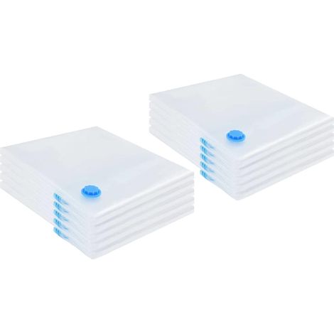 Sacs de rangement 10 pcs Transparent et Bleu 100 x 80 cm (1/5)