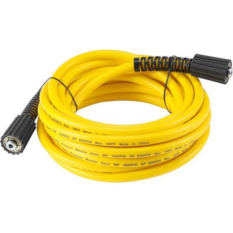 Tuyau pour Nettoyeur Haute Pression 7,5 m x 1/4", M22-14, 250bar Flexible de Rechange, Kit de Raccord Rapide 3/8", Résistant aux Torsions, pour Nettoyeurs à Essence et Électriques (1/5)