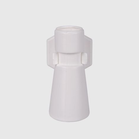 Amphore Pot avec Support adhésif pour Emplacement cimetière, Petit Porte-Fleurs en Plastique Blanc, 8,5 x 4 cm (1/3)