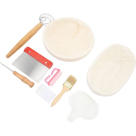 Panier de fermentation rond en acier inoxydable de 26 cm (10,2 po) et panier ovale en rotin de 22 cm (8,7 po) pour le levain (1/5)