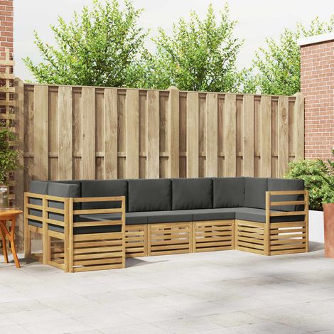 vidaXL Ecksofa Set 7 pcs Weiß und Anthrazit 304 x 126,5 x 73 cm (1/5)