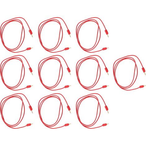 10 Sätze Messleitungen mit Messing-Bananensteckern, 2 mm rotes PVC-Elektrokabel für Multimeter