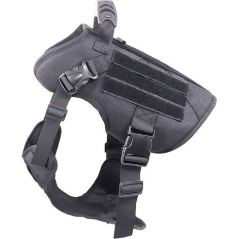 Harnais tactique pour chien de grande taille, harnais robuste avec poignée, gilet anti-traction pour chien de grande race, harnais militaire réglable pour chien pour entraînement, chasse, marc (1/5)