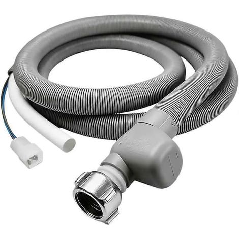 Tuyau d'arrivée d'eau Aquastop universel pour lave-vaisselle et lave-linge, 1,85 m, avec système anti-retour, gris 3/4 pouce. (1/5)