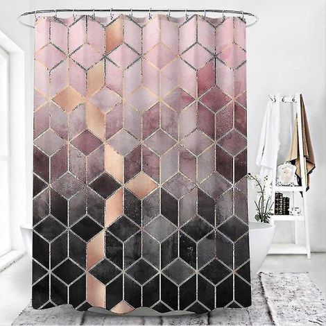Rideau de douche imperméable moderne pour salle de bain - Couleurs et tailles disponibles (1/3)