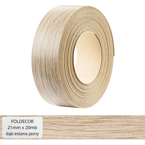 Canto de mueble roble estana claro melamina con pegamento termoplástico 21 mm (20 ml) (1/5)