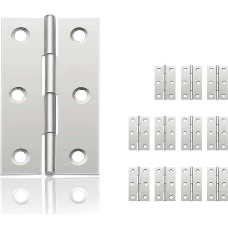 12Pcs Small Door Hinges, Stainless Steel Hinge, DIY Door Hinges for Cupboard Door Piano Hinge Jewelry Boxes Home Furniture Hardware Cabinet(44mm32mm) (1/3)