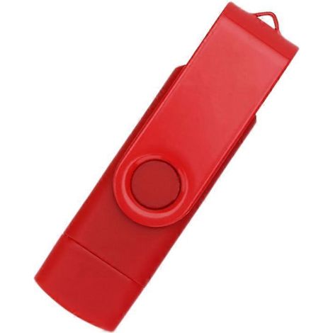 Clé USB 3.0 32 Go à clip oxydé (USB + Type C) pour appareils Android/PC/tablettes (rouge) (1/5)