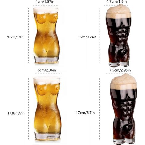 Verres à shot en forme de corps (femme et homme) pour vodka, whisky et bière (1/5)