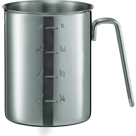 Mesure graduée, avec échelles à l’intérieur et à l’extérieur, capacité 1 l, acier inoxydable, bord verseur anti-goutte sur le pourtour, anse en fil métallique, passe au lave-vaisselle (1/5)