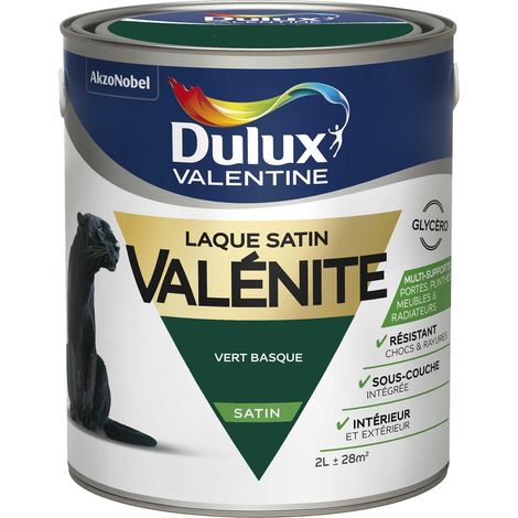 Peinture Laque Valénite Satin Vert Basque (RAL 6005) 2 L - Dulux Valentine