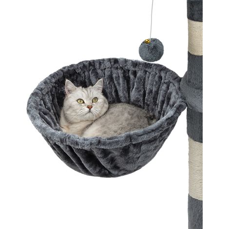 lionto 2er Set Liegemulde für Kratzbäume, Liegefläche mit stabilem Metallrahmen & Stoffbezug, 40 cm Durchmesser, 25 cm Tiefe, grau