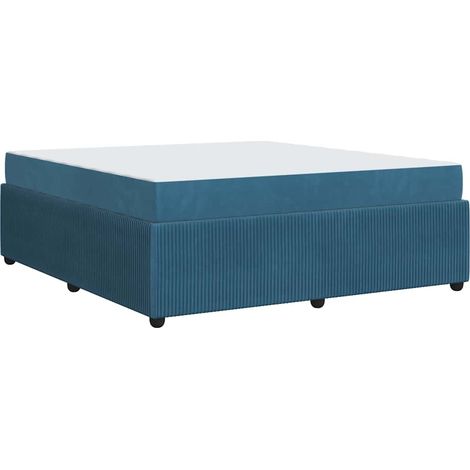 Estructura de cama con colchón Azul 180 x 200 cm Terciopelo vidaXL (1/5)