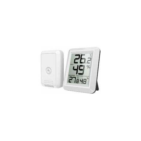 Termometro per interni ed esterni, termometro e igrometro con sonda esterna, termometro e igrometro digitale wireless con ampio schermo LCD, commutazione ℃/℉, per ufficio, casa, camera da letto - Crez