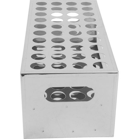 Support de tubes à essai en acier inoxydable de haute qualité pour laboratoire, 40 trous (15,5 mm) (1/5)