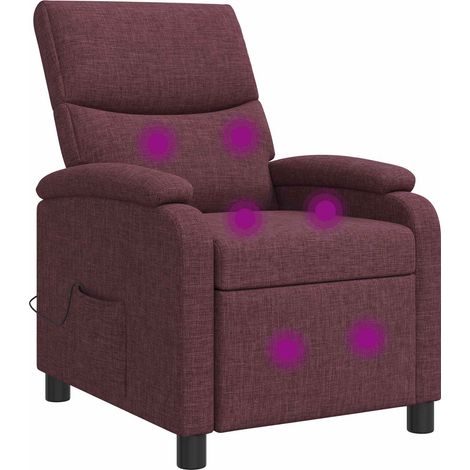 Silla de masajes reclinable Morado Tela vidaXL (1/5)