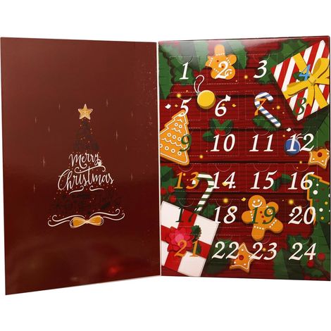 Calendrier de l'Avent à remplir soi-même (21 x 30 cm), 24 tiroirs pour petits jouets, rouges à lèvres, bonbons, anniversaire, Saint-Valentin, Noël (1/5)