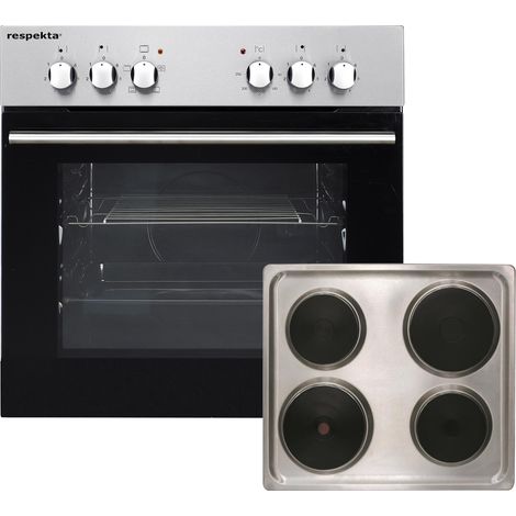 Backofen Herdset Einbau Set Kochfeld Edelstahl 3 Stufen 55 L Respekta EB6000IXN
