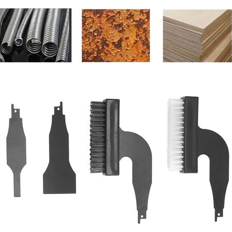 Elektrisches Bürstenreinigungsset aus Nylon- und Stahldraht + Universalbürstenkopf für Säbelsägen und Abisolier-/Schleifwerkzeuge (1/5)