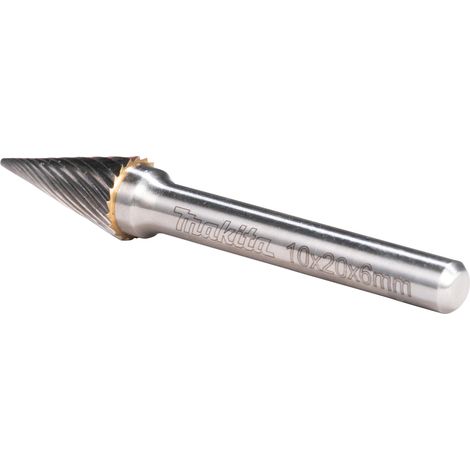 Makita B-52831 Fresa Cono Appuntito 10x20 mm Ø6 mm 3/8x3/4" Ø1/2" Dente Singolo (1/4)