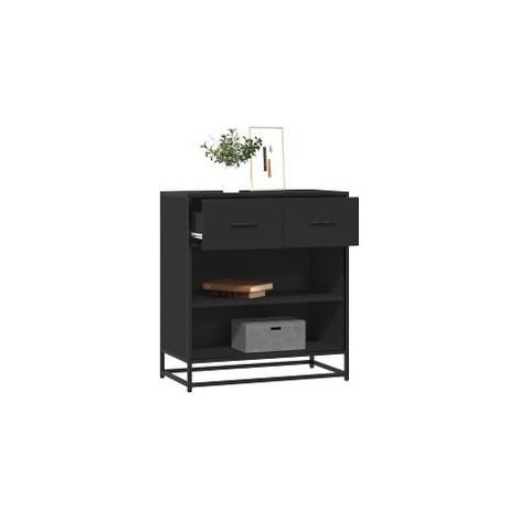 Buffet noir 68x35x76 bois d'ingénierie (1/5)