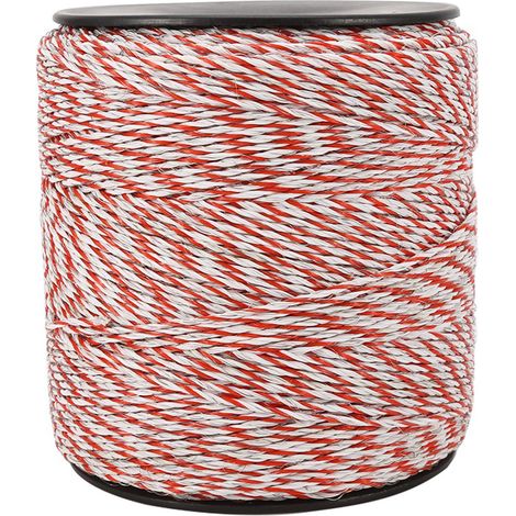 Fil électrique anti-fugue 500M rouge et blanc, corde conductrice en acier inoxydable pour clôture de bétail, kit de clôture électrique extérieur, fil résistant et durable. (1/5)