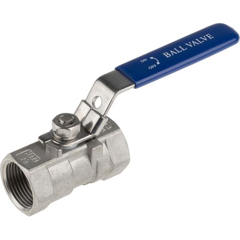 Robinet à boisseau sphérique haute pression en Acier inoxydable BSPP 3/4" Poignée Bleu 2 voies ( Prix pour 1 ) (1/5)