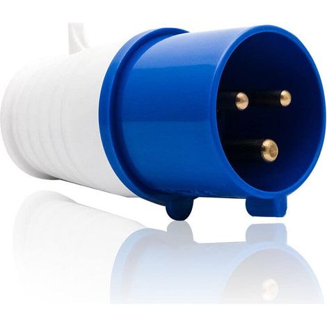 Fiche Industrielle CEE mâle 16A 013 3 Pôles IP44 220V-250V Camping-car, chantiers, ateliers, nylon résistant aux chocs, câblage facile, usage industriel (1/5)