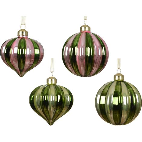 pallina di natale in vetro interno argentato D 8 cm colori modello assortito Peraga Christmas
