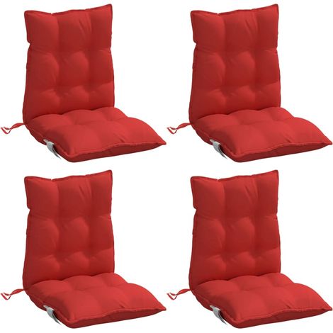 Cojines para silla con respaldo bajo 4 uds tela Oxford rojo vidaXL