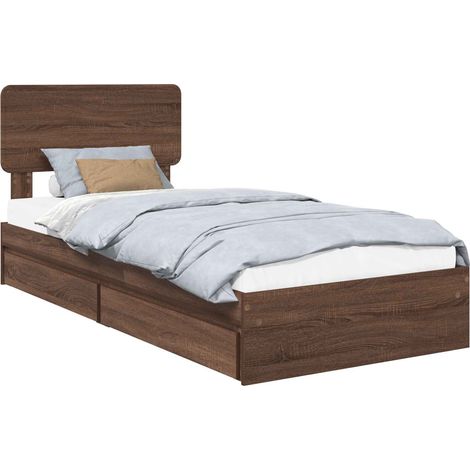 Maison Exclusive - Letto con Contenitore con testiera Rovere Marrone 75 x 190 cm