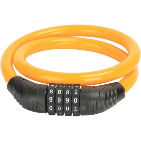 Bike Lock, Electric Scooter Lock, Bike Lock Scooter Lock, Motorcycle Helmet Lock, Trailer Lock, Code Bike Lock, With 4-digit smart code, For bicycles, Orange (1/4)