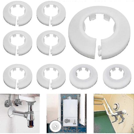 Cache-tuyau de radiateur pour chauffage au sol et mural, 16 mm/20 mm/25 mm, 24 pièces (blanc) (1/5)