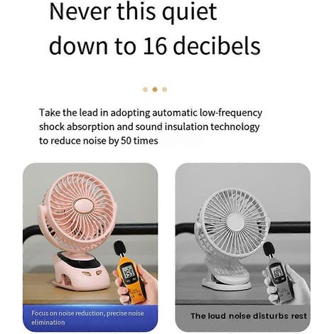 Ventilateur à pince USB N33 3000 mAh, mini ventilateur portable pour chambre ou poussette, D-- (1/5)