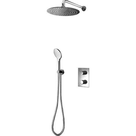 Cristina Ondyna – Pack classique douche murale encastrée TRIVERDE – Acier inox 304 – Hydrothérapie – Débit 15L/min – Picots anticalcaires – Garantie 8 ans (1/10)