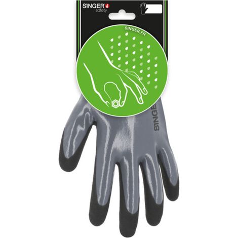 Gants nylon enduits nitrile double couche - SINGER - CGRIP157 T10 (1/2)