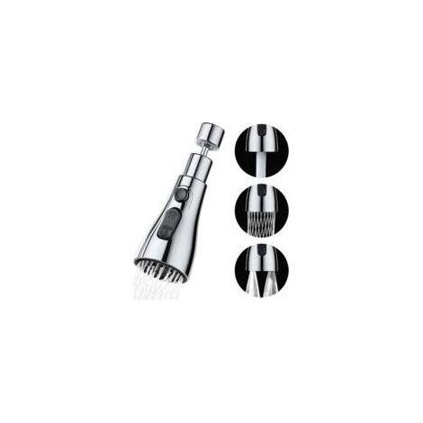 Douchette Evier Cuisine Robinet 360 Degres, 3 Modes Embout Robinet Cuisine avec Aerateur, Mitigeur Evier Cuisine Tete de Robinet Rotative, Adaptateur Robinet Universal Orientable (1/5)