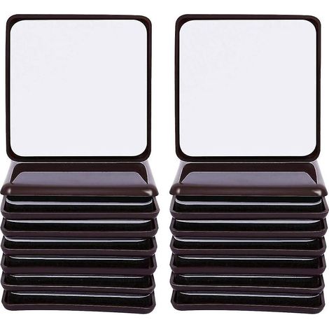 Ensemble de 16 pièces de tapis de glissement pour meubles et de patins de protection adhésifs carrés pour pieds de chaises à roulettes, à utiliser lors du déplacement de meubles. (1/5)