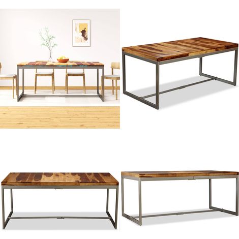 Table à manger Bois massif et acier 180 cm - Table À Manger Industrielle - Table À Manger Bois Massif - Table À Manger Design - Table À Manger Élégante - Table À Manger Moderne - Home & Living (1/5)