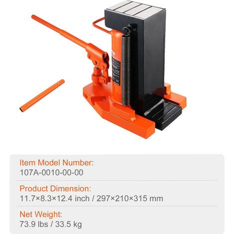 Verin hydraulique à pied, capacité de 2,5 tonnes, rangement compact, 10T (1/2)