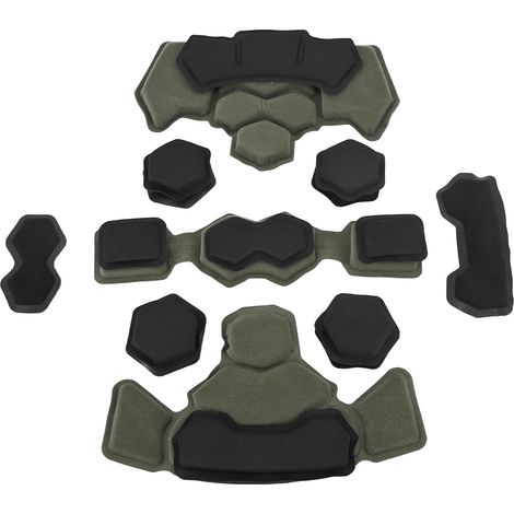 Kit de rembourrage pour casque, coussin en mousse à mémoire de forme, tapis de protection universel pour moto, vélo et vélo, imperméable, vert olive (1/5)