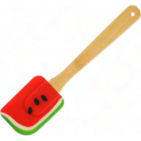 Spatule à gâteau amovible avec manche pastèque - Racloir multifonction pour pâtisserie, cuisson et usage culinaire (1/4)