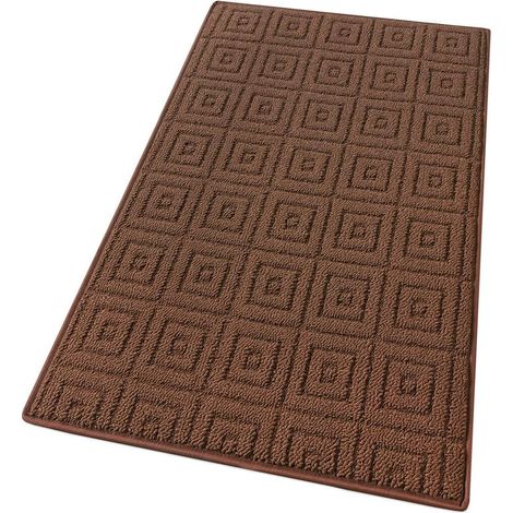 Tapis de Cuisine 3D Coureur Bordé Absorbant Antidérapant Lavable En Différentes Tailles Marron - 50x100 cm